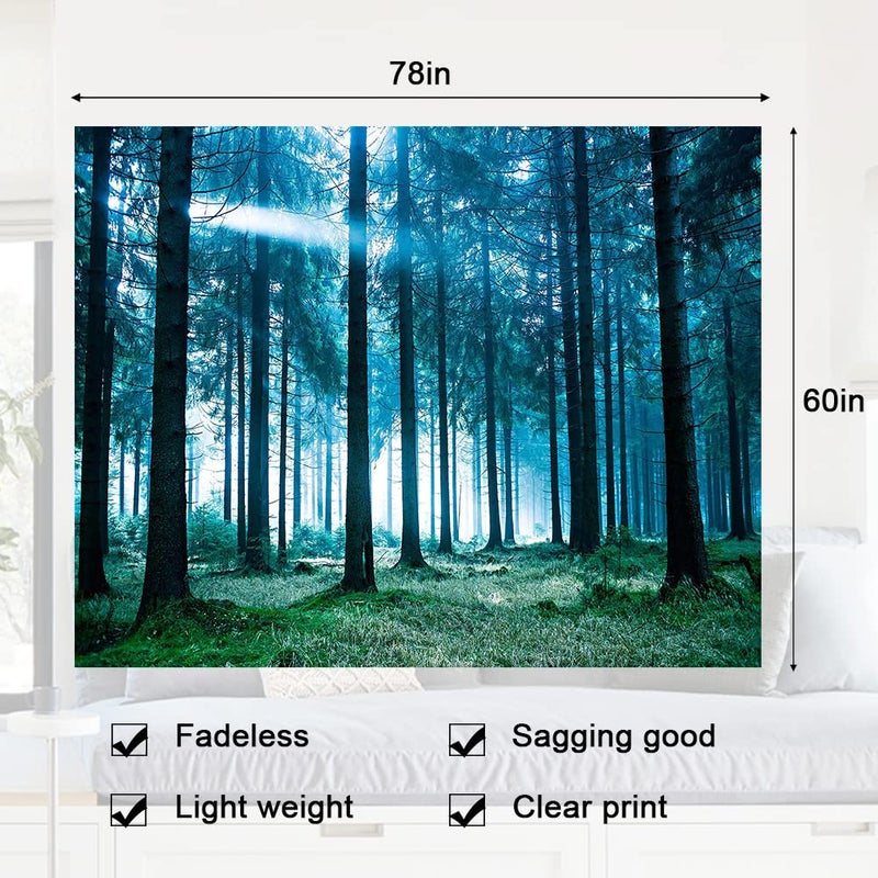 Llamazing Forest Tapestry - Home Decor Landscape for Living Room & Bedroom (Forest White Light, 78''L60''W) - Image 4